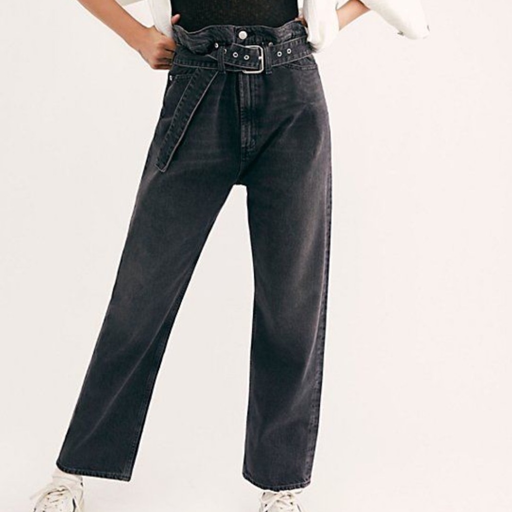 AGOLDE Reworked 90's Paperbag Jeans Black
